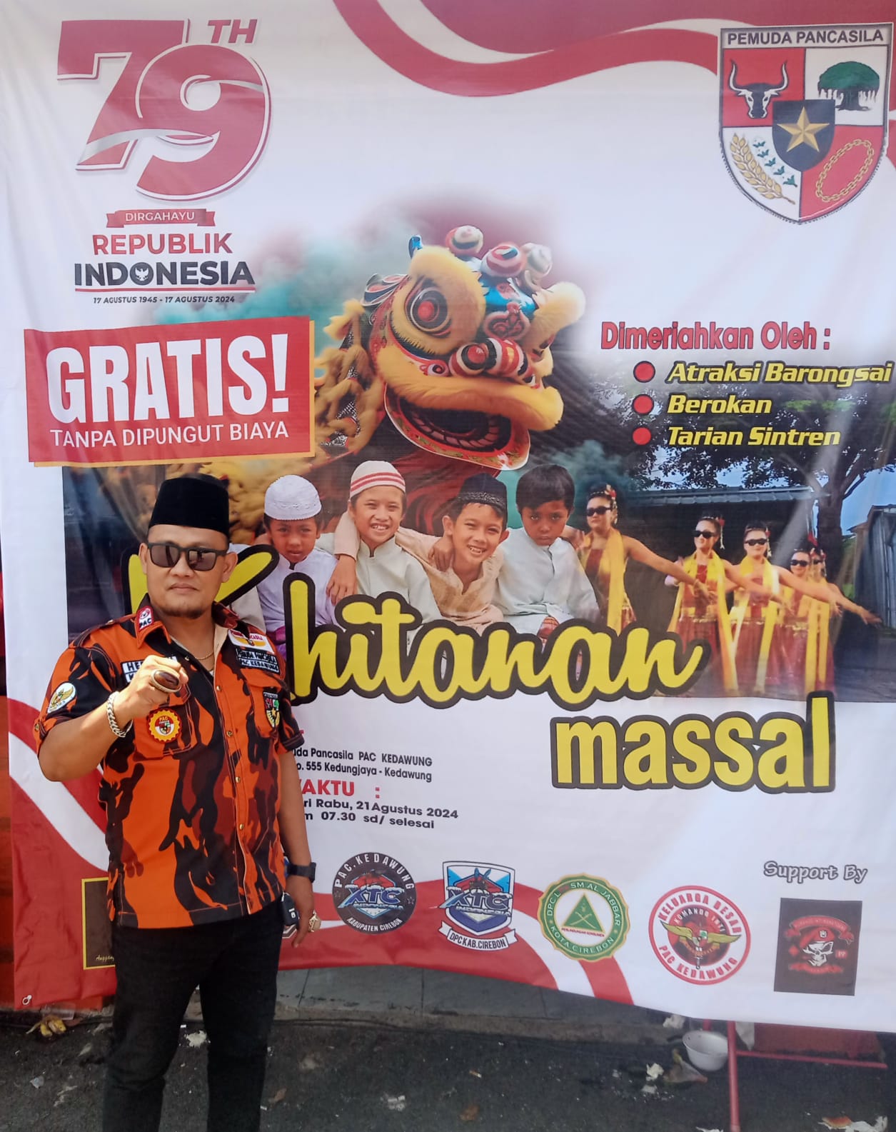 Peringati HUT Kemerdekaan RI Ke 79, PAC PP Kedawung Gelar Acara Khitanan Massal