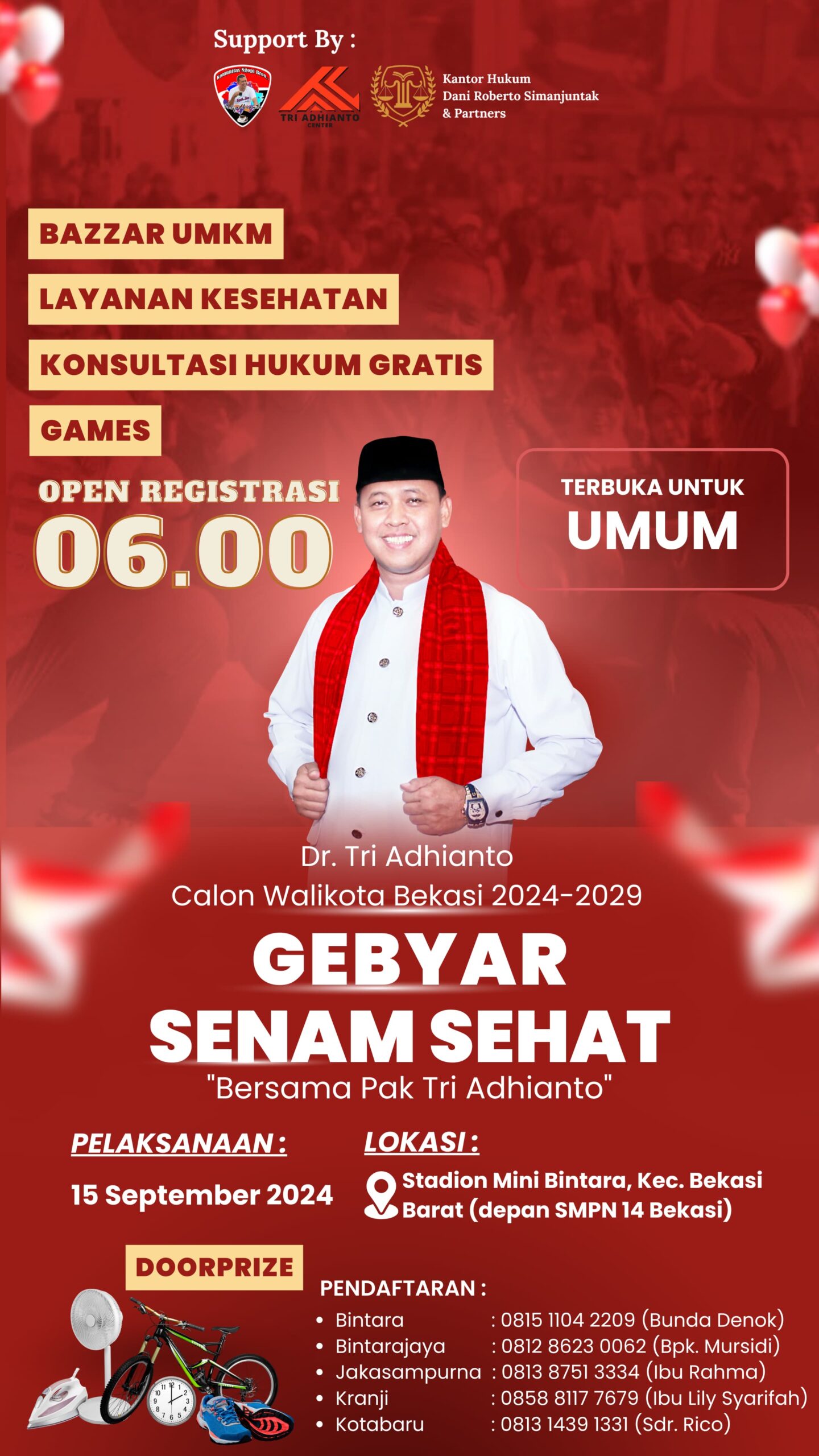 Mari!! Hadiri Gebyar Senam Sehat Bersama Pak Tri Adhianto