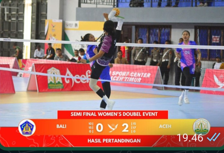 Bali Kalah Di Semifinal Sepak Takraw Putri PON XXI.