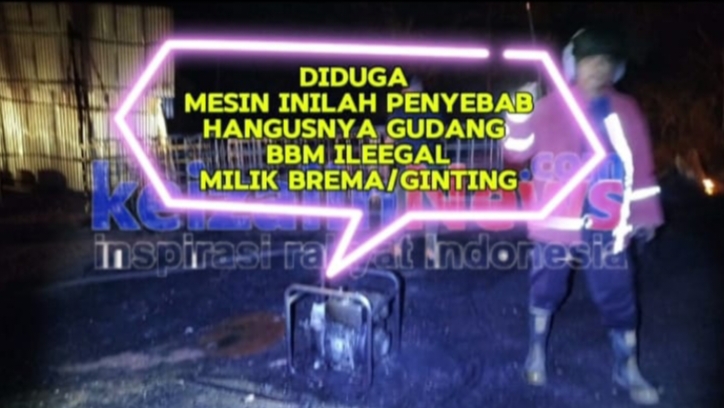 Diduga 1 unit Mesin Robin Pemicu Kebakaran Digudang BBM Ilegal Milik Brema Atau Ginting, Pemilik Gudang Kini Telah Melarikan Diri.