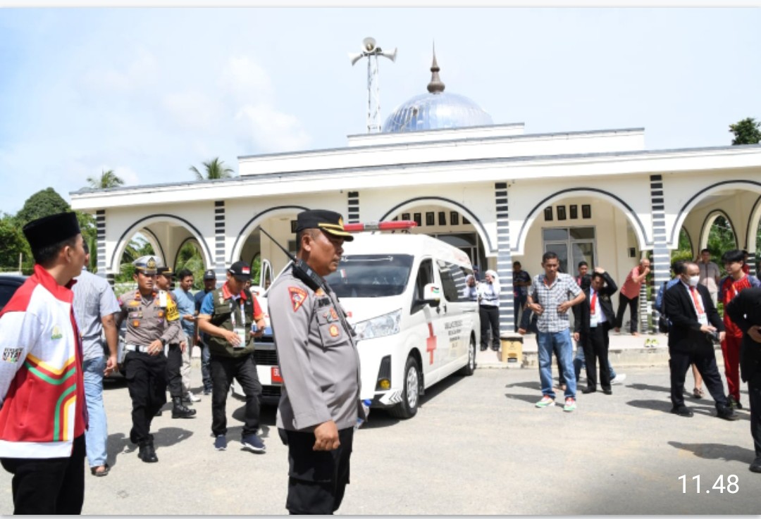 Satlantas Polres Aceh Timur Kawal Jenazah Pelatih Sepak Takraw Gorontalo Menuju Bandara Kualanamu