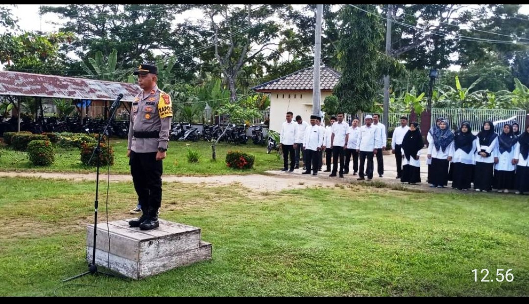 Tiga Hal Yang Disampaikan Kapolsek Simpang Ulim Saat Menjadi Pembina Upacara di MAN 4 Aceh Timur