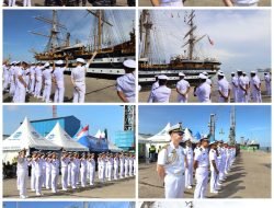 Danlantamal I Lepas Kapal Latih Angkatan Laut Italia ITS Amerigo Vespucci