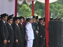 Komanda Beserta Prajurit Lanal Bandung Ikuti Upacara Hari Pahlawan Ke-68