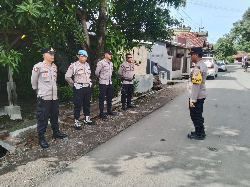 Polsek Ligung Kawal Kampanye Aman Cawabup Nomor Urut 1 di Kecamatan Ligung