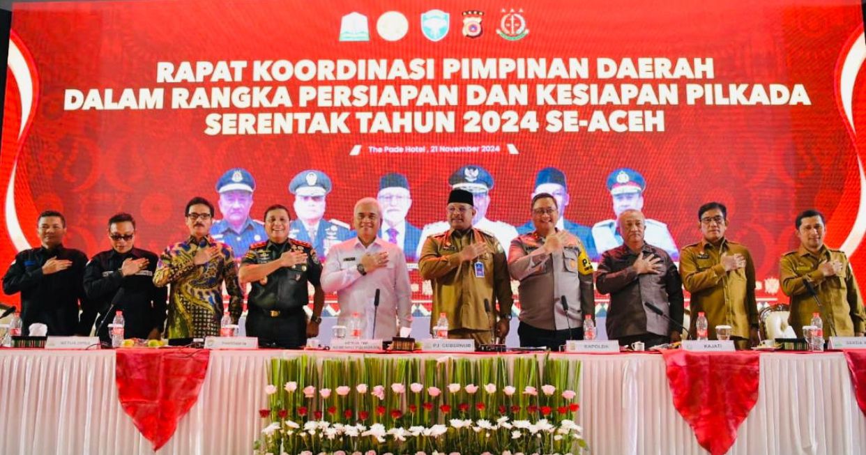 Pangdam Iskandar Muda menjadi narasumber pada Rakorpimda Pilkada Aceh 2024