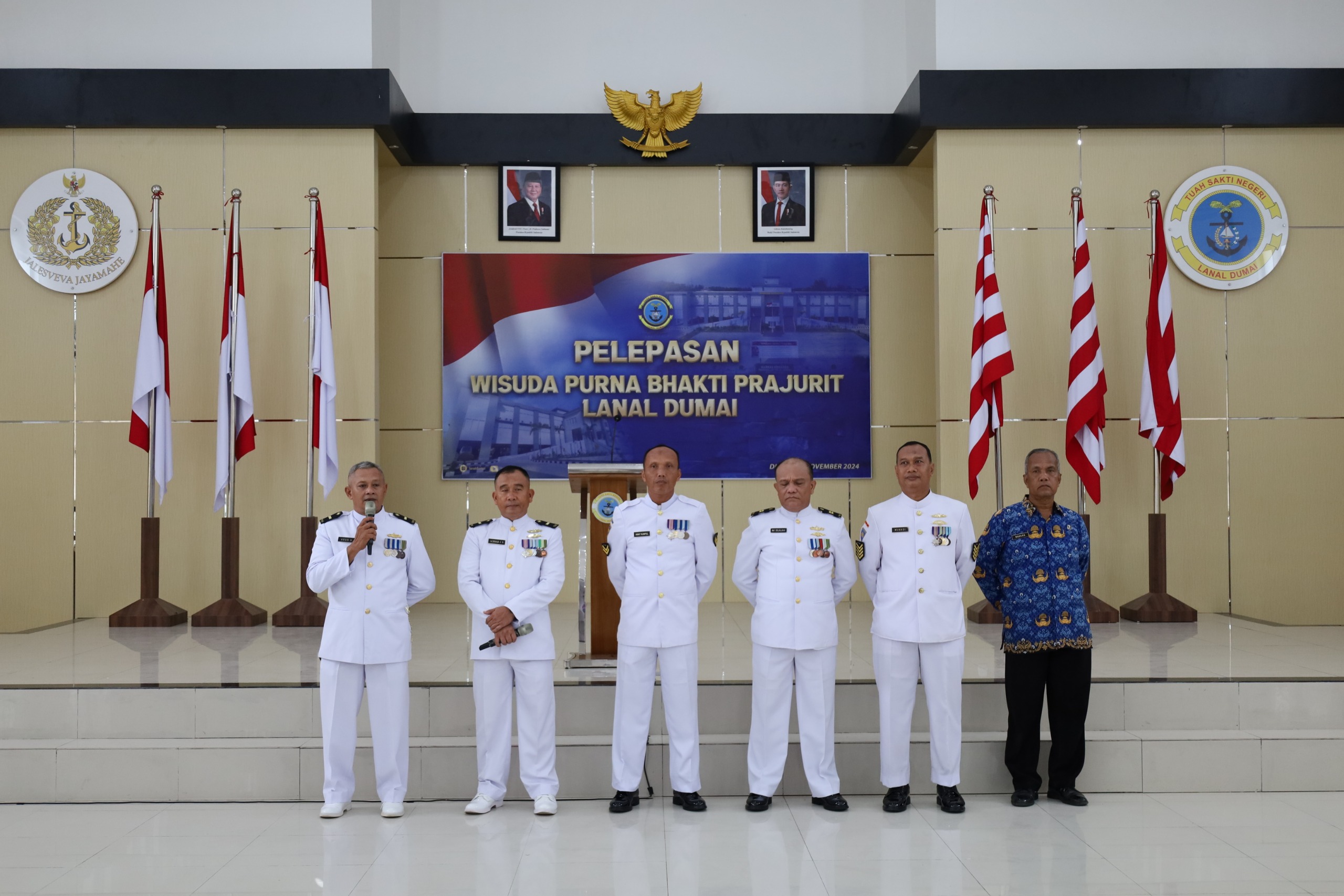 Lanal Dumai Gelar Upacara Pelepasan dan Tradisi Purna Bhakti Prajurit dan PNS Lanal Dumai