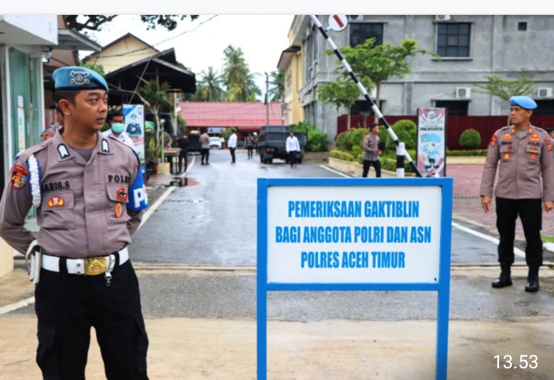 Wakapolres Aceh Timur Pimpin Gaktibplin Kendaraan Personel
