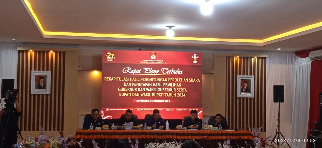 Rapat Pleno Rekapitulasi Suara Tingkat Kabupaten OKI Dimulai, KPU Hadapi Tantangan PSU