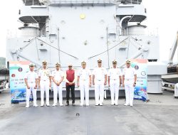 Wujudkan Keamanan Maritim di Perbatasan dan Perkuat Kerjasama Bilateral Indonesia-India, Lanal Sabang Sambut Kapal Perang Angkatan Laut India di Pulau Weh Sabang