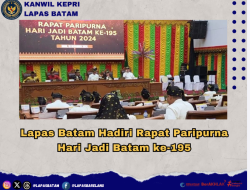 Lapas Batam Dwi Purwanto, yang Hadir Sebagai Perwakilan dari Kalapas Heri Kusrita, Hadiri Rapat Paripurna Hari Jadi Batam ke-195