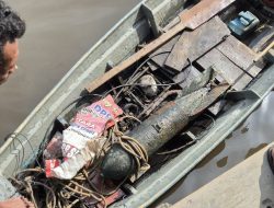 Lanal TBA Amankan Penemuan Diduga Bom Peninggalan Perang Dunia II di Sungai Silau