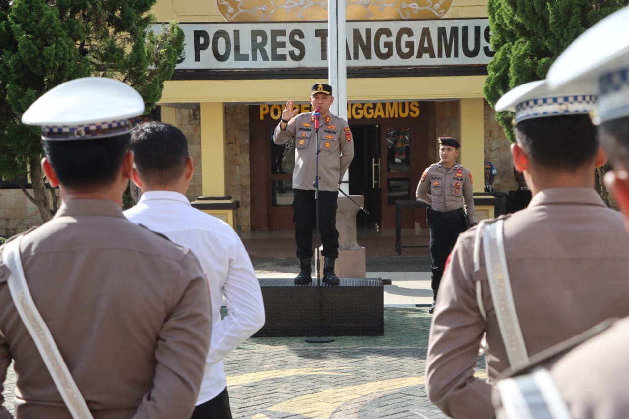 Apel Perdana Tahun 2025. Ini Pesan Kapolres Tanggamus