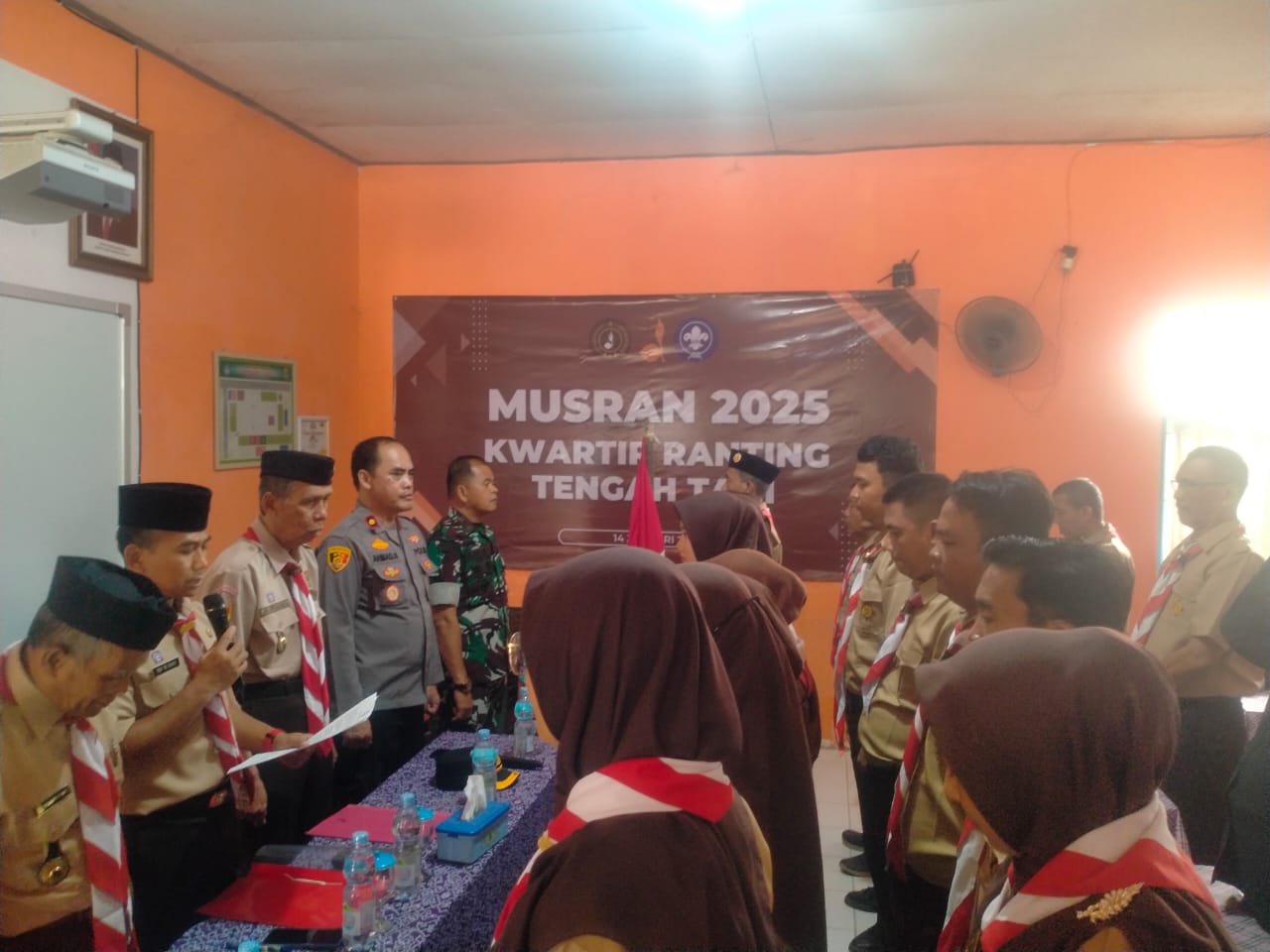 Anggota Koramil 0620-02/Tengahtani Hadiri Musran dan Pelantikan Majelis Pembimbing Ranting