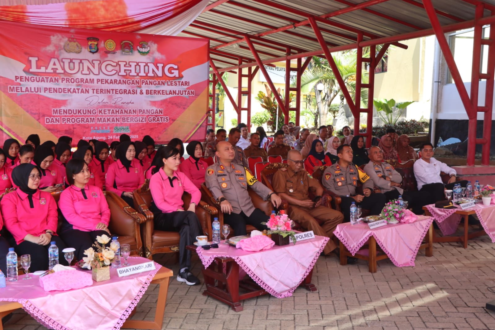 Polres Tanggamus Ikuti Launching Program Pekarangan Pangan Lestari dan Laksanakan Kegiatan Ketahanan Pangan