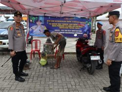 Pos Pelayanan Gisting Polres Tanggamus Sediakan Tambal Ban dan Isi Angin Gratis bagi Pemudik