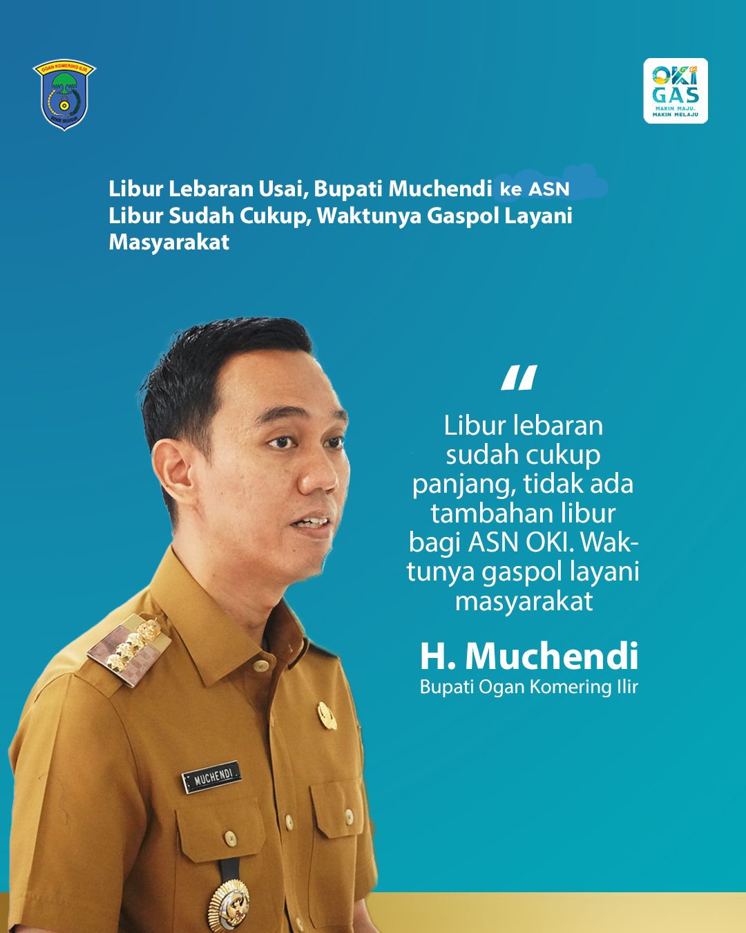 Libur Lebaran Usai, Bupati Muchendi ke ASN: Liburnya Sudah Cukup, Ayo Gaspol Layani Masyarakat!
