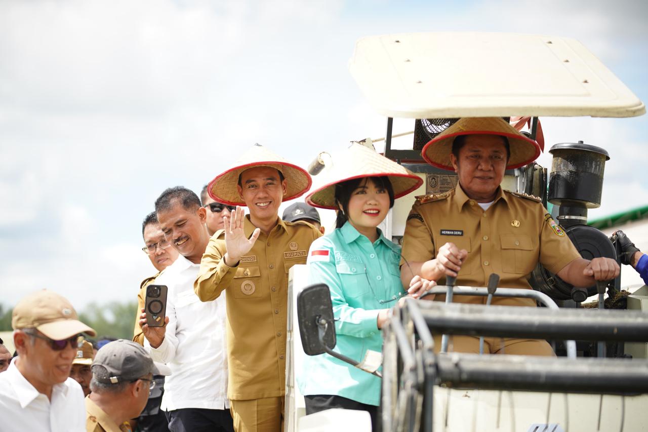 Wakili Sumsel, Petani OKI Panen Raya Serentak Bersama Presiden Secara Virtual
