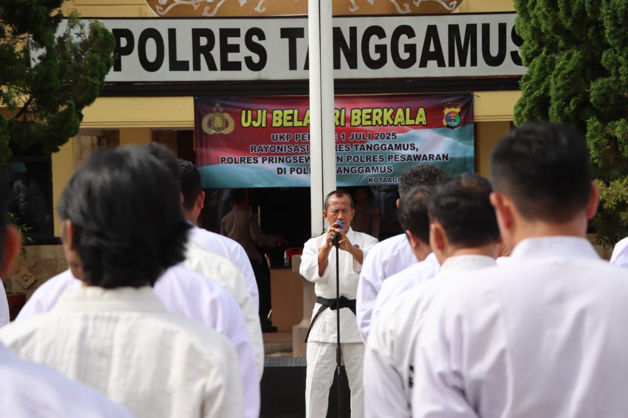 Uji Bela Diri Berkala UKP 1 Juli 2025 Digelar di Mapolres Tanggamus, Libatkan Tiga Polres