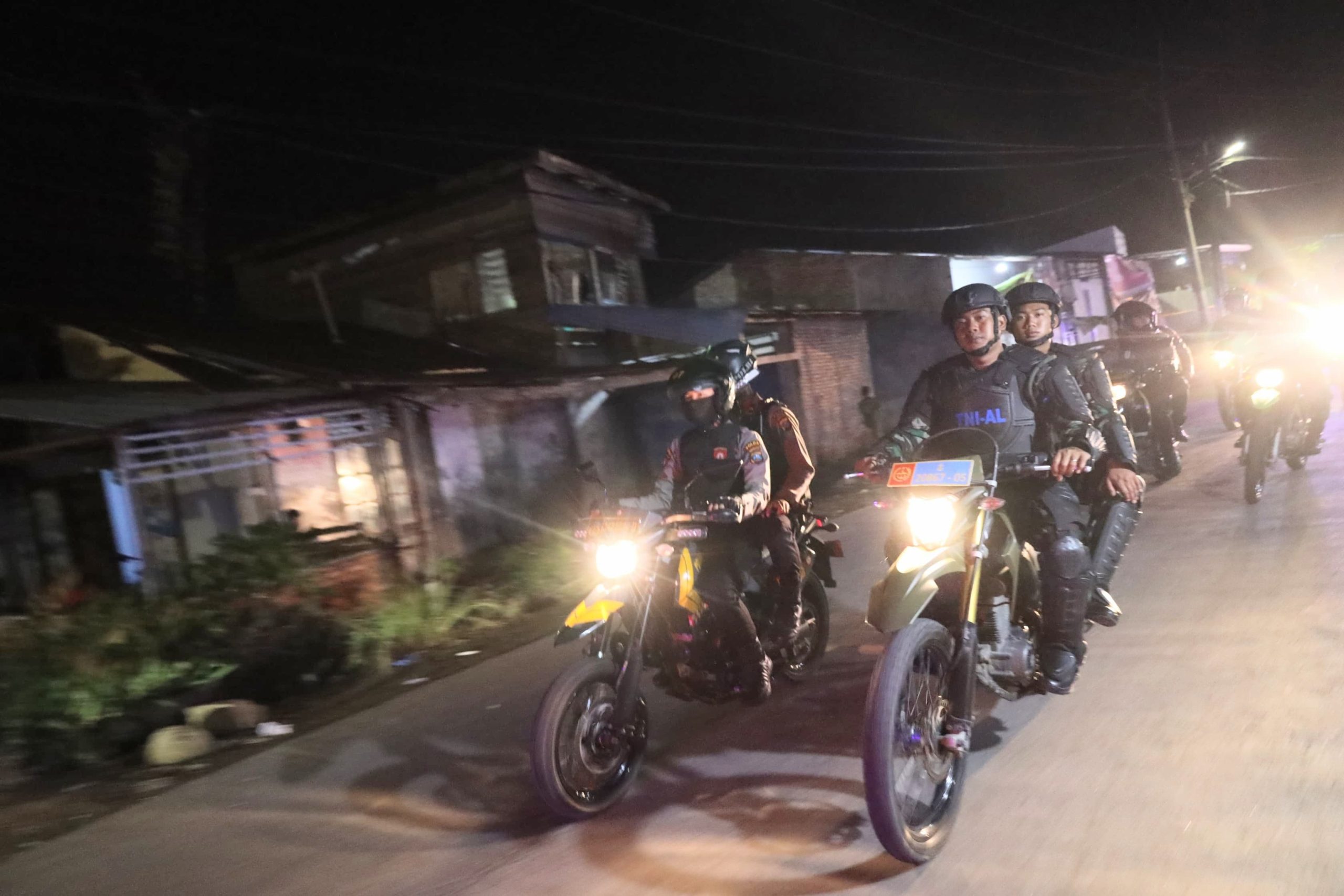 Cegah Potensi Tawuran, Personel Lantamal I Turut Serta Dalam Patroli Gabungan TNI-Polri Skala Besar di Belawan