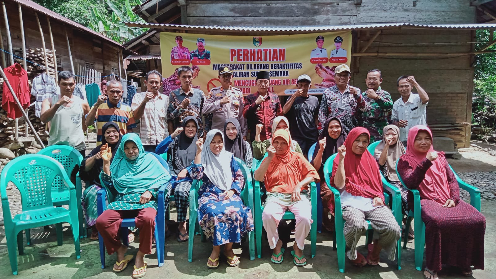 Polsek Semaka Bersama Uspika Imbau Warga Tak Mandi di Way Semaka Usai Insiden Gigitan Buaya