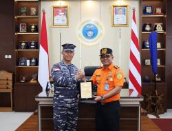 Perkuat Kerjasama dan Sinergi Dalam Operasi Kemanusiaan, Danlanal Dumai Sambut Kunjungan Kepala Kantor SAR Pekanbaru