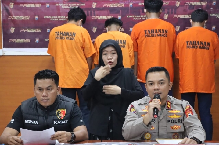 Satuan Reskrim Polres Maros Tangkap Pelaku Pembusuran Viral Di Media Sosial*