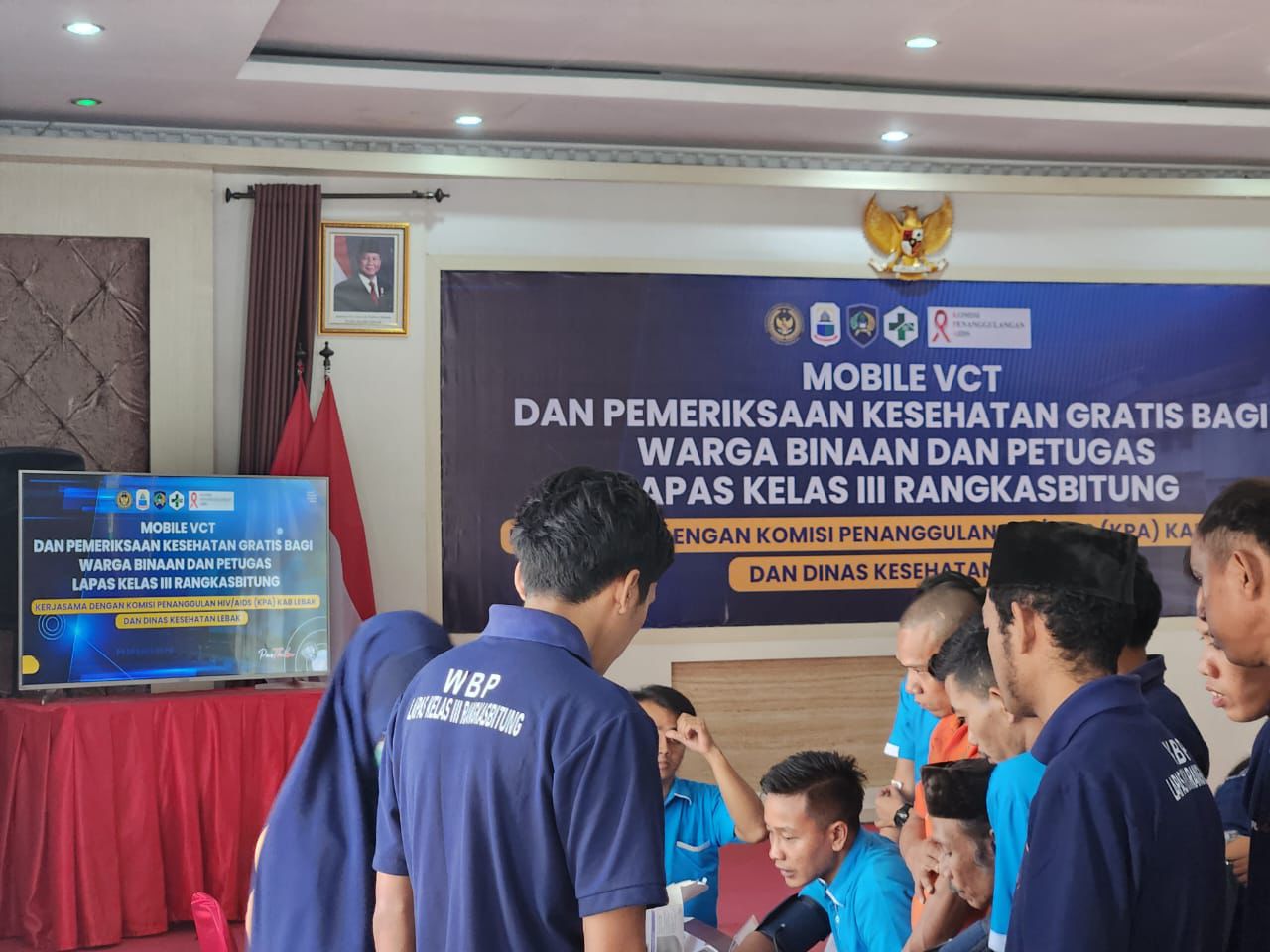 Lapas Rangkasbitung-KPA LEbak Gelar Mobile VCT dan Pemeriksaan Kesehatan Bagi WBP dan Petugas