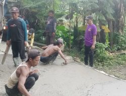 Pembangunan Jalan Rabat Beton di Desa Tambak Baya Masih Tahap Proses