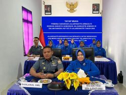 Danlanal Simeulue Didampingi Ketua Jalasenastri Cabang 8 Korcab I DJA I Ikuti Tatap Muka Pembima Gabungan Jalasenastri Armada RI Melalui Vicon