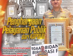 Kapolres Karimun Sabet Penghargaan Pelayanan Publik Terbaik dari Kapolri
