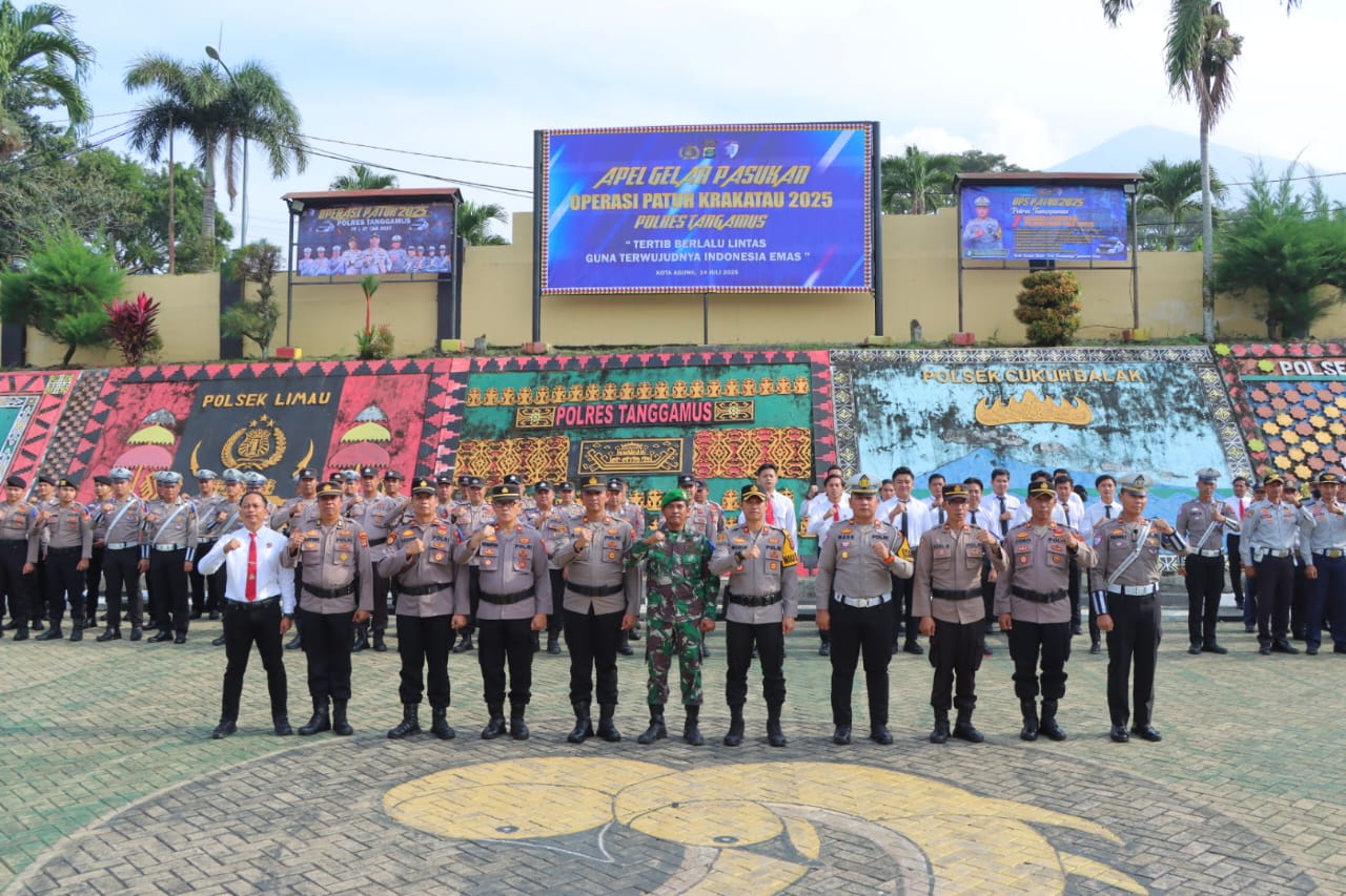 Polres Tanggamus Gelar Apel Pasukan Operasi Patuh Krakatau 2025, Tegaskan Komitmen Wujudkan Tertib Lalu Lintas