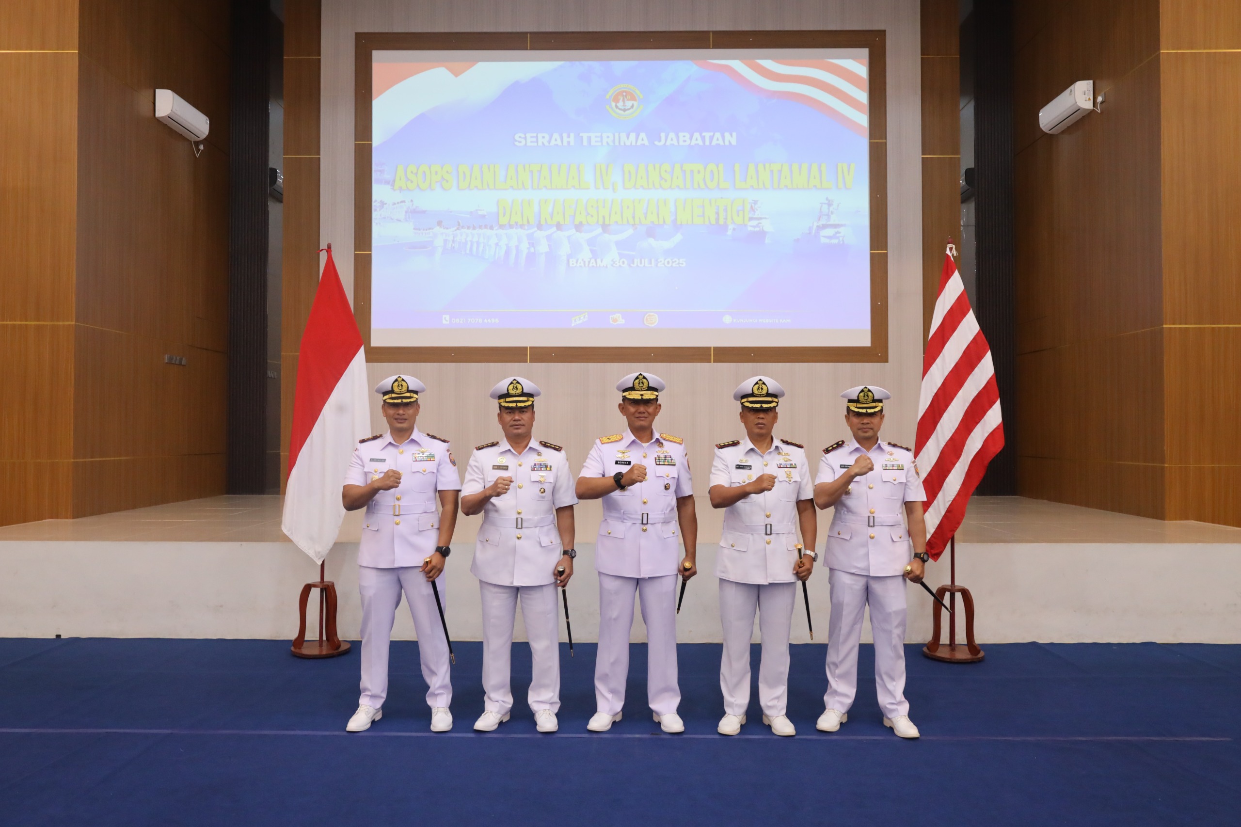 Danlanal Bintan Hadiri Sertijab Asops Danlantamal IV, Dansatrol Lantamal IV, dan Kafasharkan Mentigi