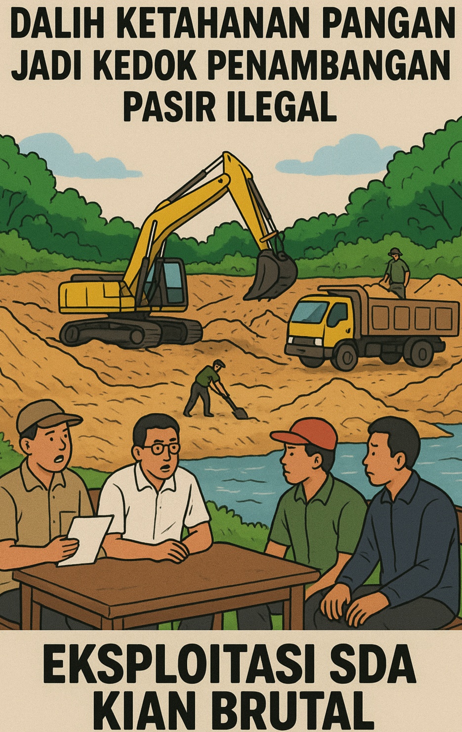 Diduga Dalih Ketahanan Pangan Jadi Kedok Penambangan Pasir Ilegal di Malang Rapat “Nyelam Sambil Minum Air”, Eksploitasi SDA Kian Brutal