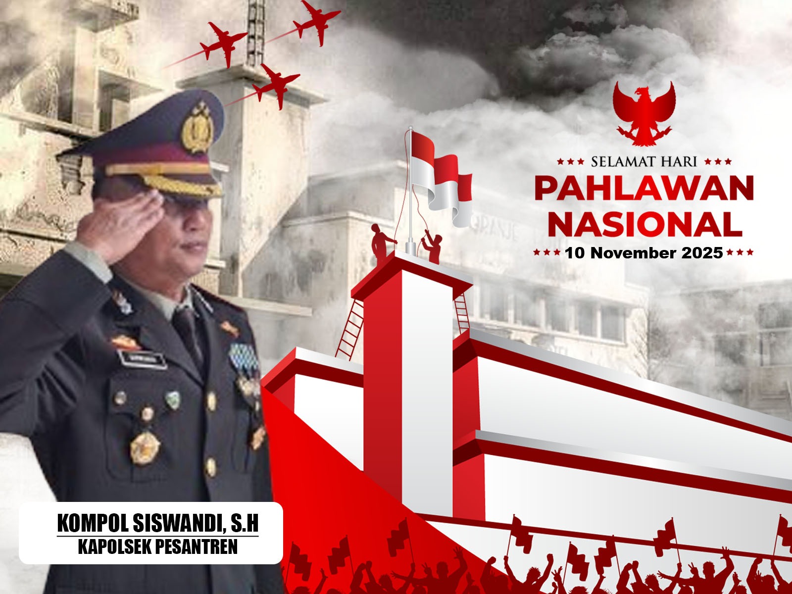 Meneladani Semangat Pahlawan, Kapolsek Pesantren Ajak Masyarakat Terus Berkarya untuk Negeri