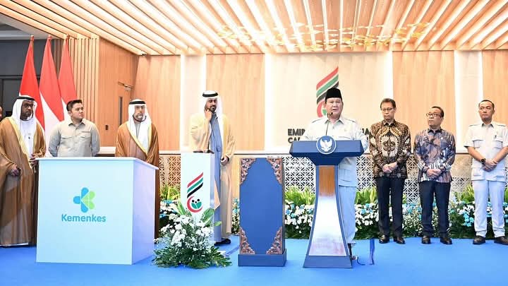 Presiden Prabowo Subianto meresmikan Rumah Sakit Kardiologi Emirates-Indonesia (KEI) di Surakarta