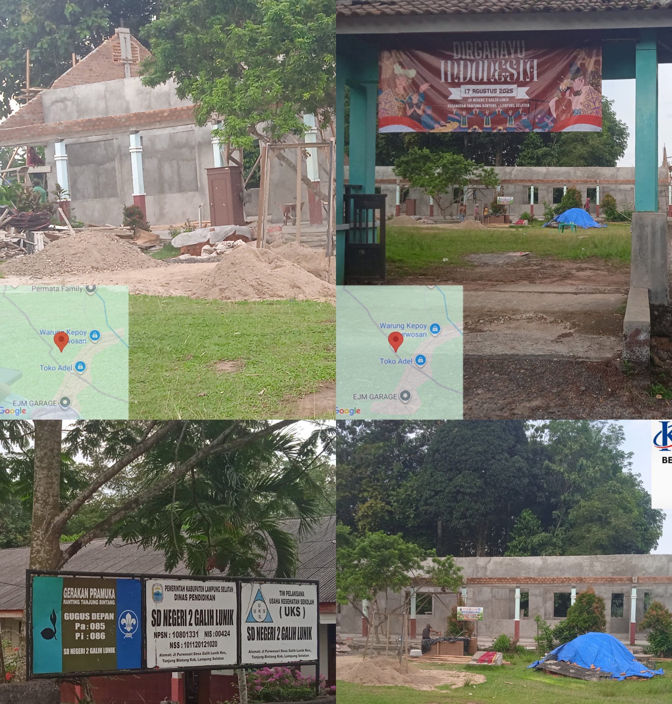 Terlihat Kembali Proyek Pendidikan Abaikan K3, Rehabilitasi SDN 2 Galih Lunik kecamatan tanjung bintang Pekerja Tidak Mengenakan Alat Pelindung Diri