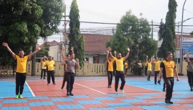Polres Majalengka Gelar Olahraga Pagi dengan Senam