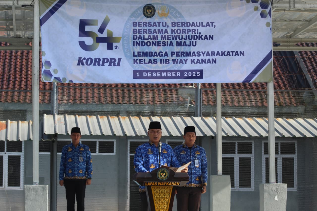 Lapas way kanan laksana kan upacara peringatan HUT ke 54 KORPRI