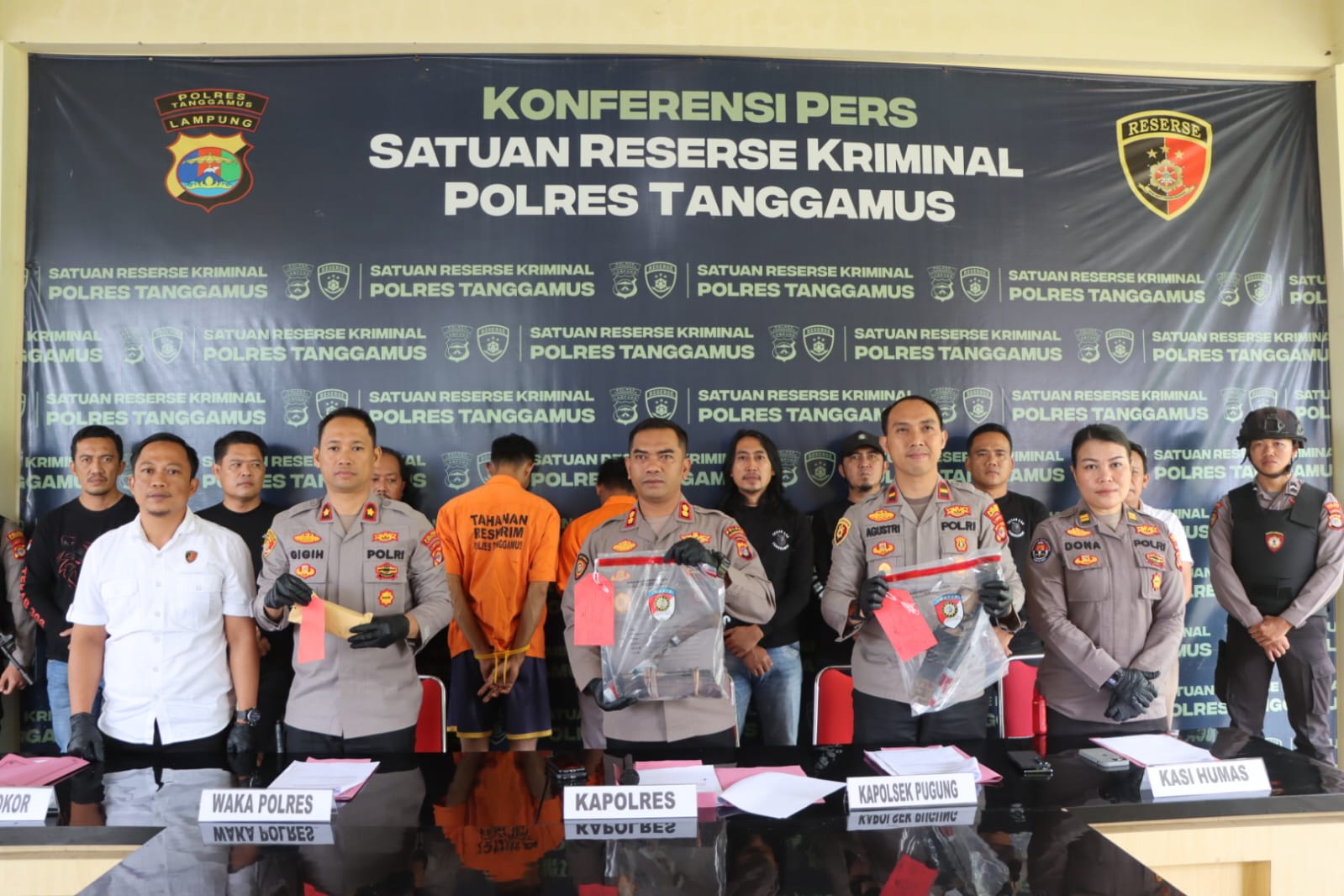 Polres Tanggamus Tetapkan Dua Tersangka Curas Disertai Pembunuhan di Pugung