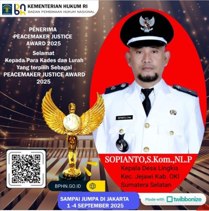 Desa Lingkis Raih Peacemaker Justice Award 2025