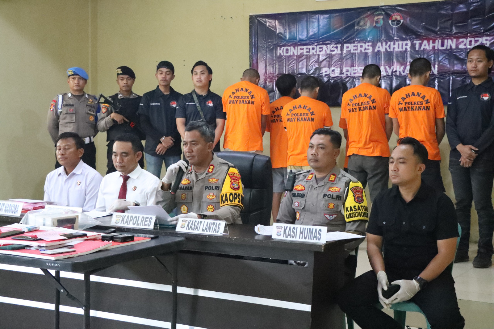 Polres Way Kanan Rilis Akhir Tahun 2025: Kejahatan Narkoba Meningkat 25,42 Persen, Untuk Kriminalitas dan Laka Lantas Turun