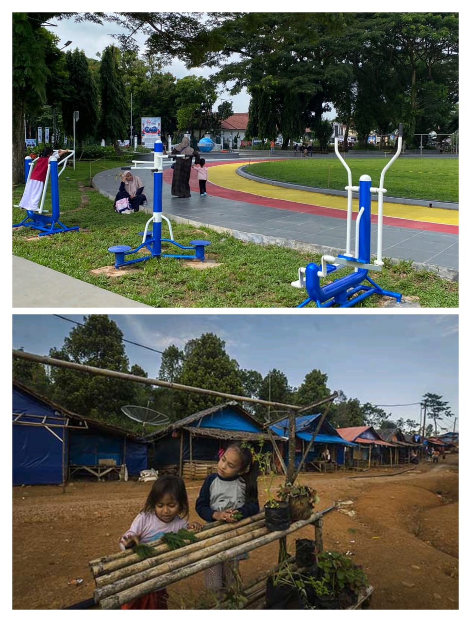 SELAMAT MENIKMATI ALUN-ALUN 4,9 M SEMOGA WARGA HUNTARA CIGOBANG LEBAK DAPAT TIDUR DI AREA JOGGING TRACK YANG RUHAY