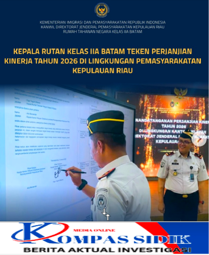 Kepala Rutan Kelas IIA Batam Teken Perjanjian Kinerja Tahun 2026, Tegaskan Komitmen Reformasi Pemasyarakatan