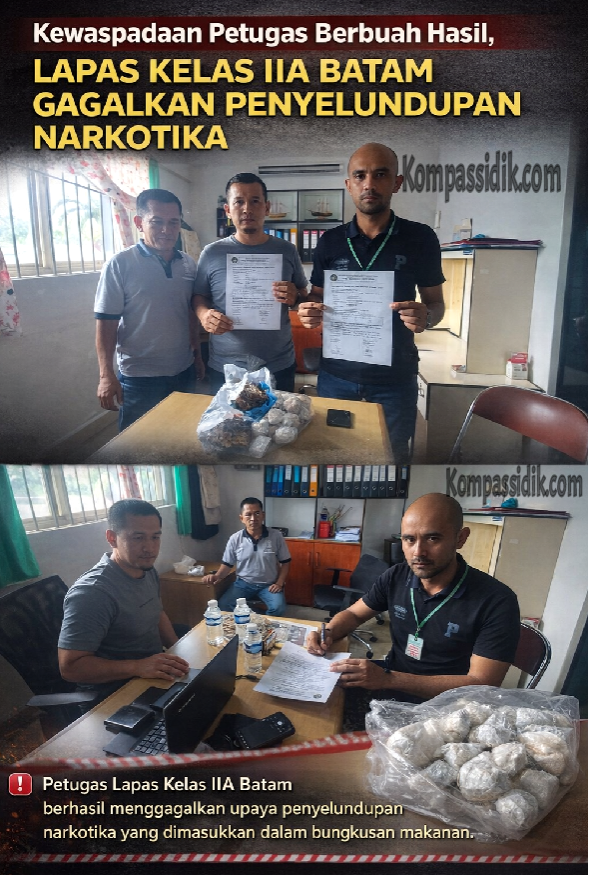 Kewaspadaan Petugas Berbuah Hasil, Lapas Kelas IIA Batam Gagalkan Penyelundupan Narkotika