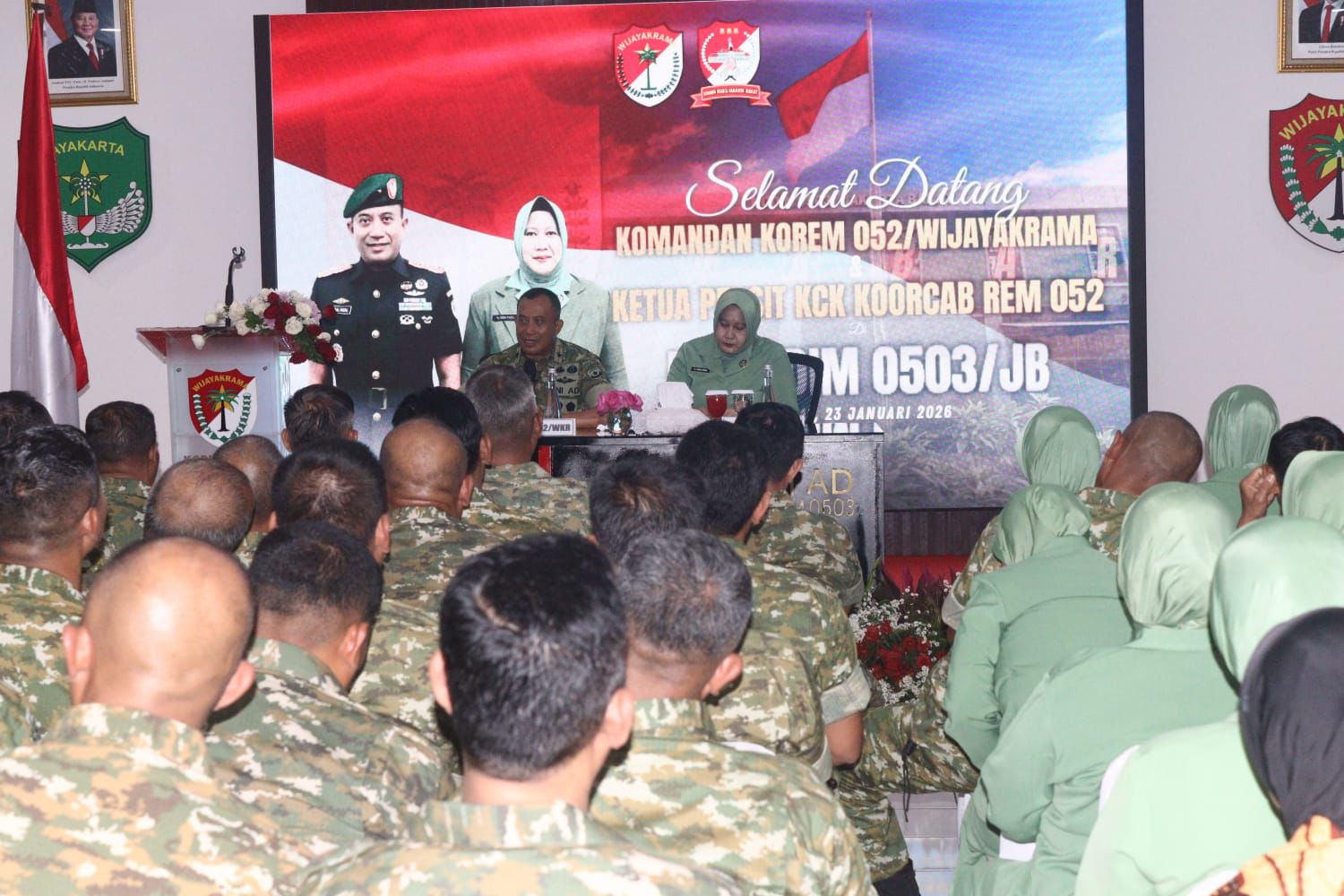 Empat Program Unggulan Korem 052/Wkr Jadi Sorotan Dalam Kunjungan Kerja Danrem Ke Kodim 0503/JB