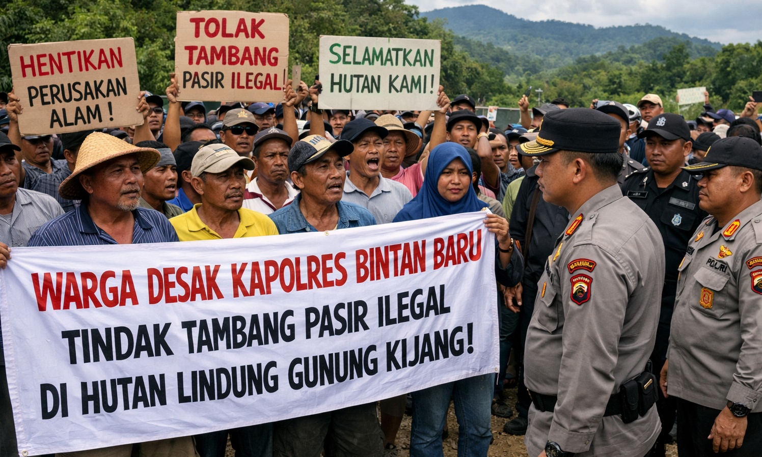Warga Desak Kapolres Bintan Baru Tindak Tambang Pasir Ilegal di Hutan Lindung Gunung Kijang