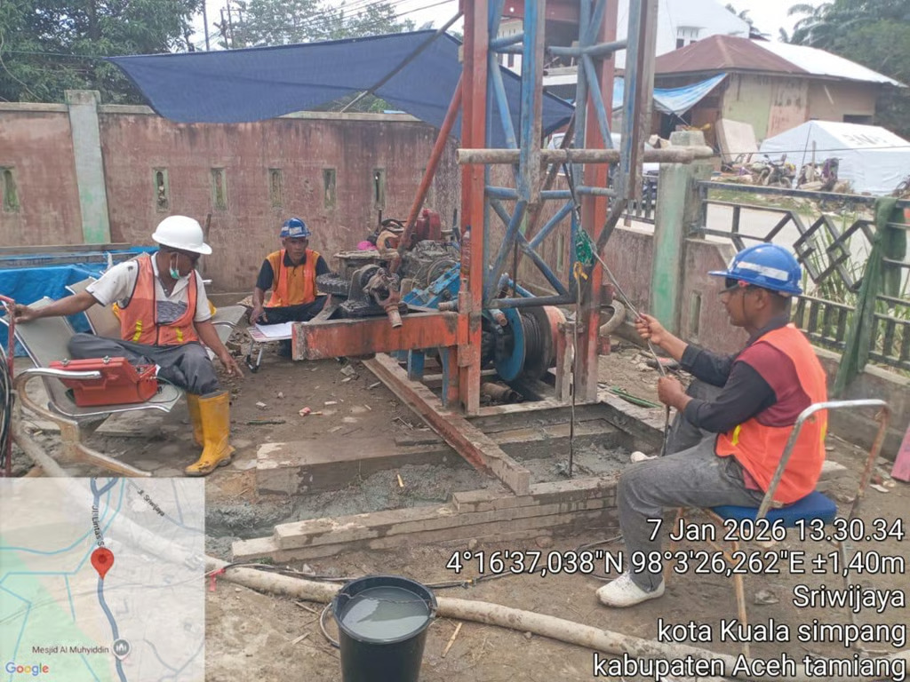 Kementerian PU Sudah Mengalirkan Air Bersih Kembali Melalui Sumur Bor, Pulihkan Kehidupan dan Ibadah Warga Aceh Tamiang Pascabencana