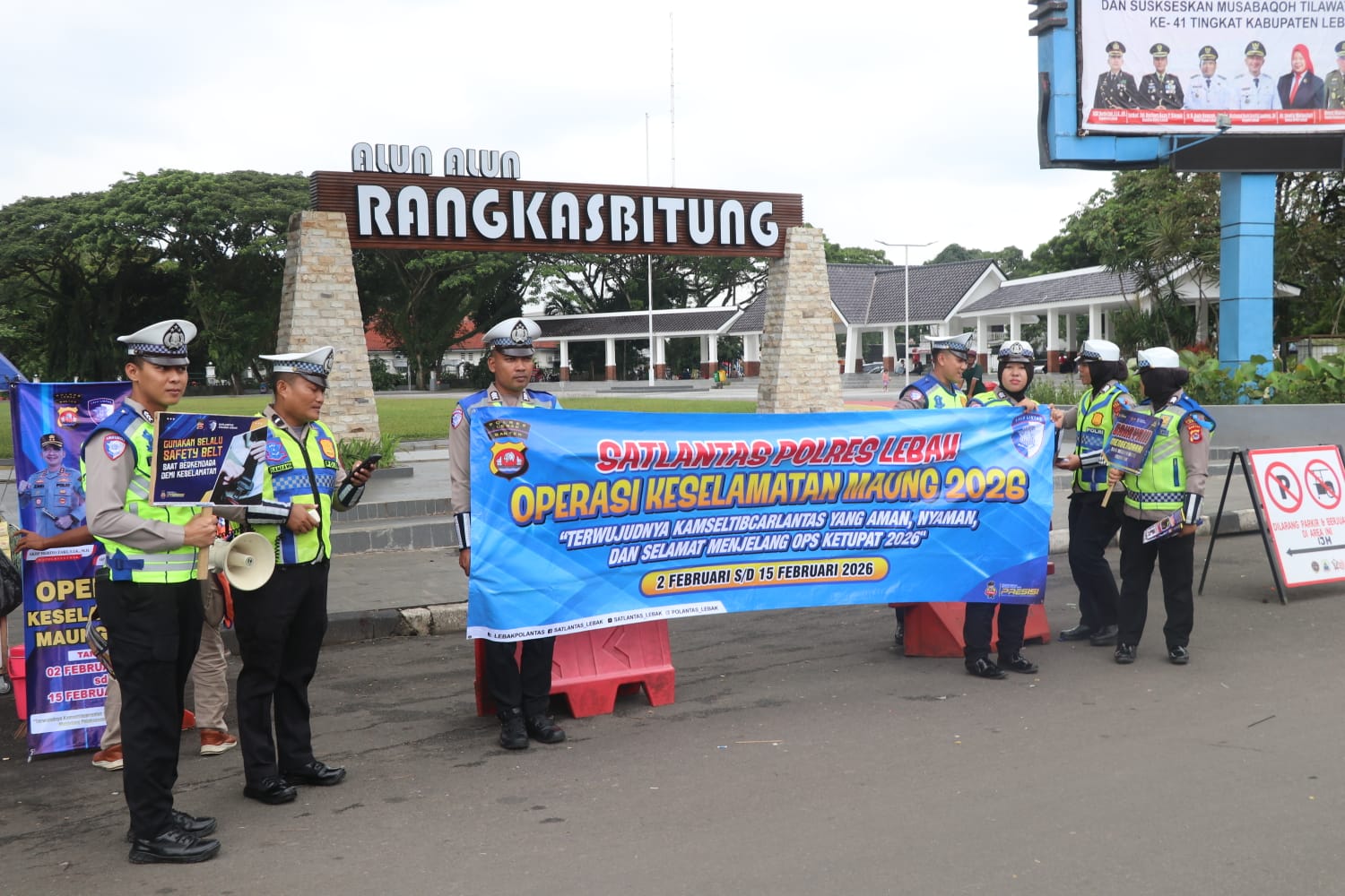 Polres Lebak Gelar Operasi Keselamatan Maung 2026, Hari Pertama Digelar di Alun-alun Rangkasbitung