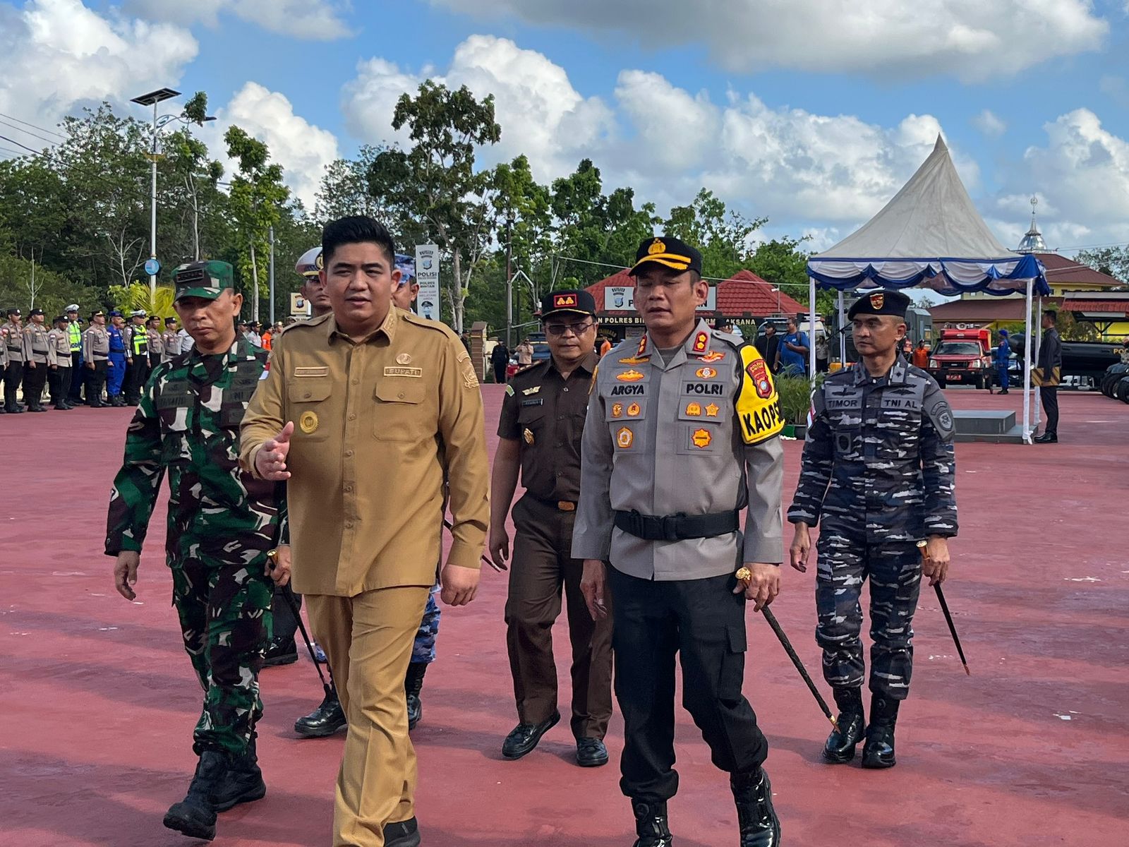 Prajurit Lanal Bintan Ikuti Apel Gelar Pasukan Operasi Ketupat Seligi 2026